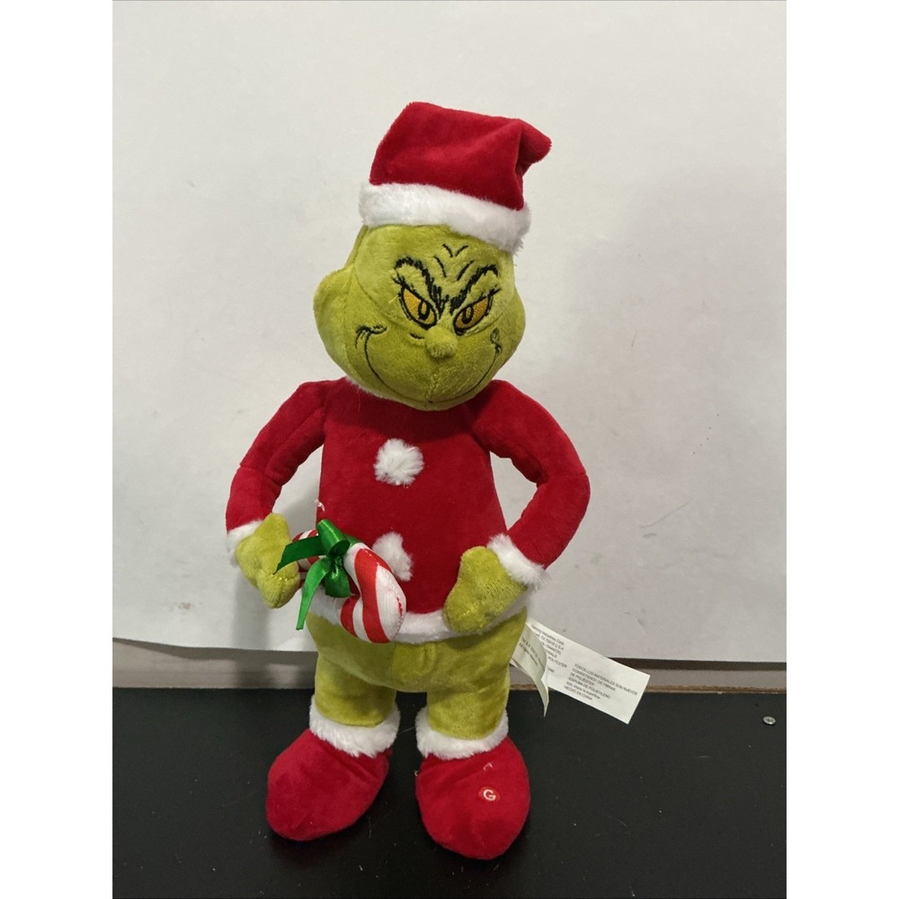 Gemmy Christmas Mr Grinch Singing Animated Plush Figure Dr Seuss Waddler Works